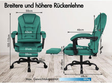 ALFORDSON Bürostuhl ergonomischer Gaming-Drehstuhl Grün
