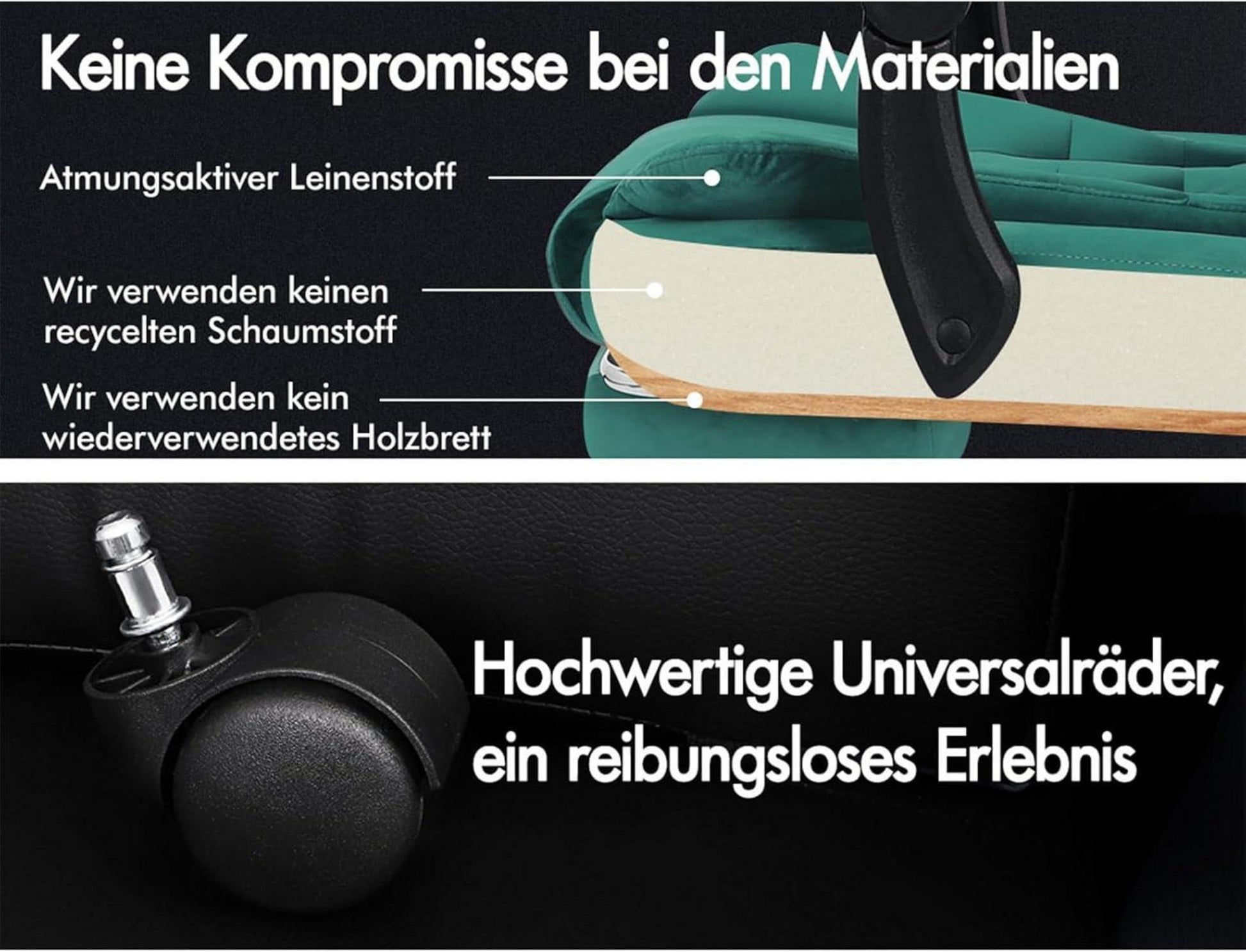 Ergonomischer Bürostuhl mit Lordosenstütze und Massagefunktion