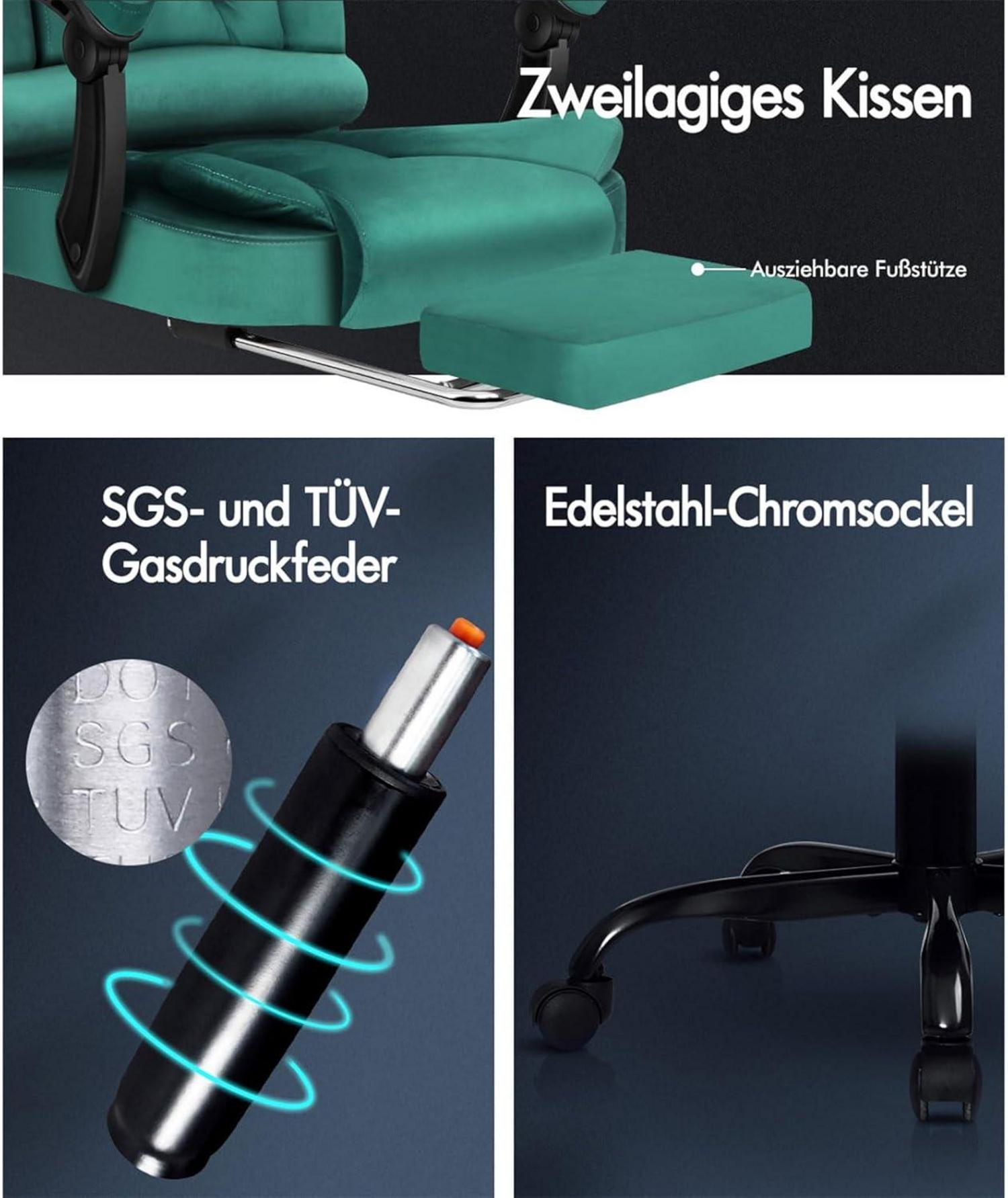 Ergonomischer Bürostuhl mit Lordosenstütze und Massagefunktion