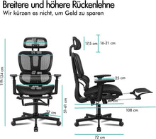 ALFORDSON Ergonomischer Bürostuhl mit 3D-Armlehne, Schwarz