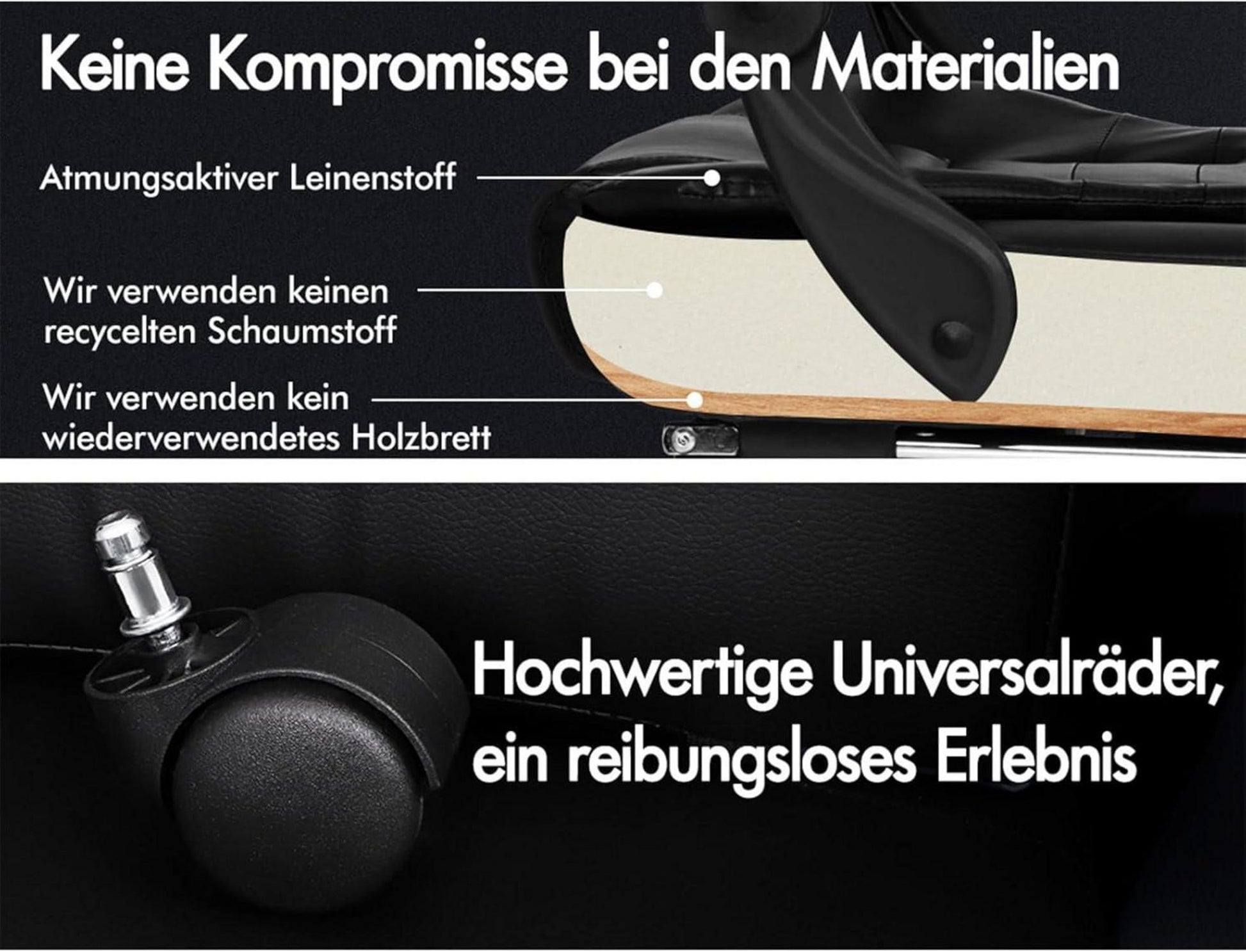 ALFORDSON Bürostuhl ergonomisch Lordosenstütze Massagefunktion - Schwarz