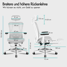 Ergonomischer Netz-Bürostuhl mit 3D-Armlehne, verstellbarer