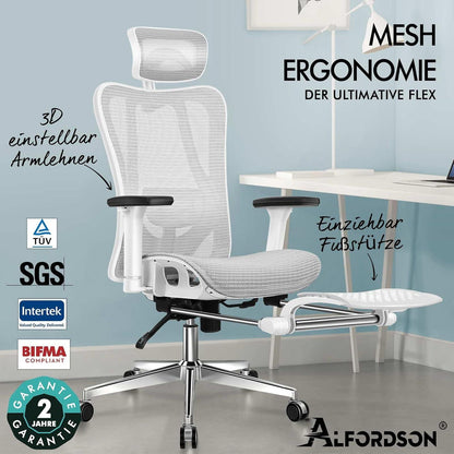 Ergonomischer Bürostuhl mit 3D-Armlehne und Lendenwirbelstütze