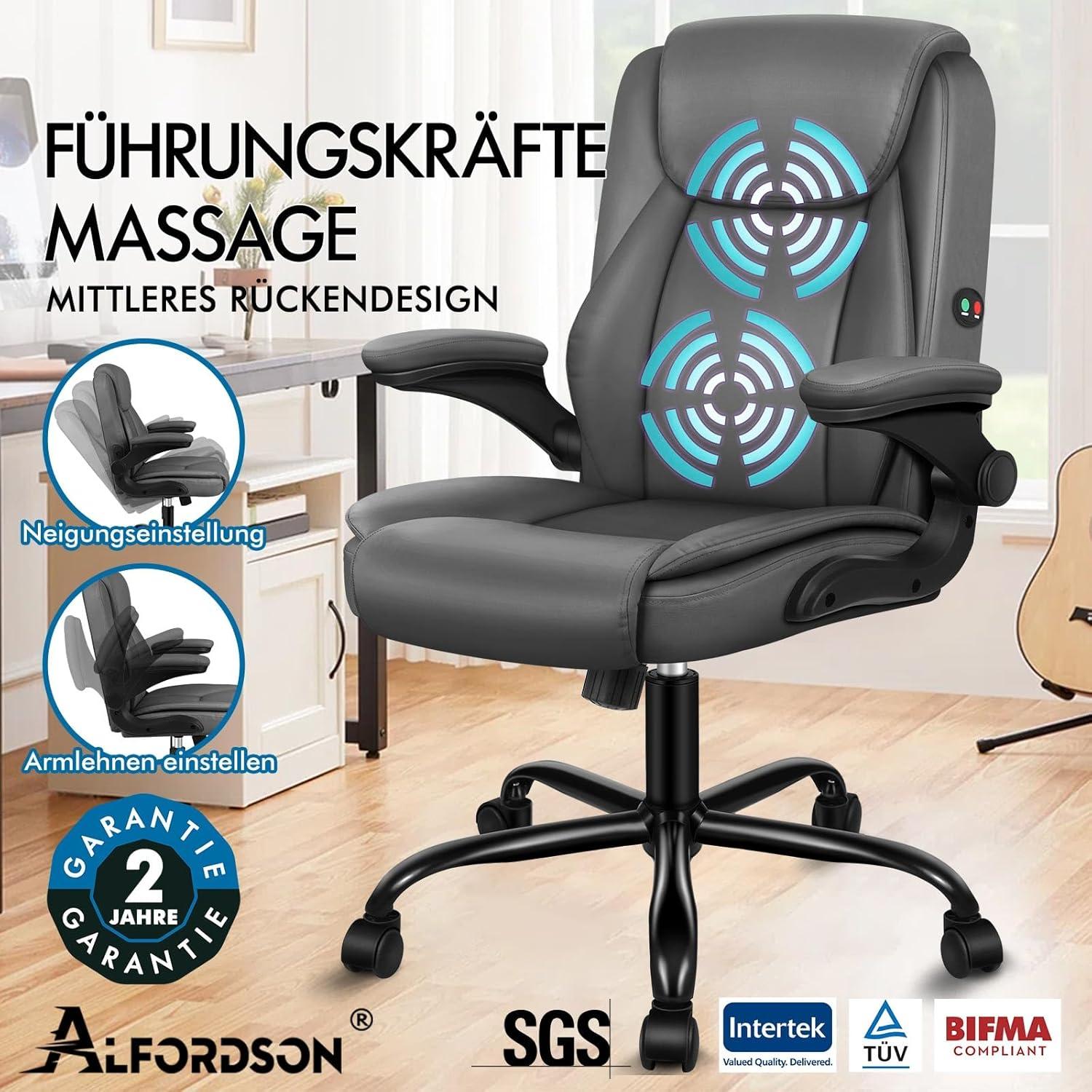 Ergonomischer Massage Bürostuhl mit klappbarer Armlehne und