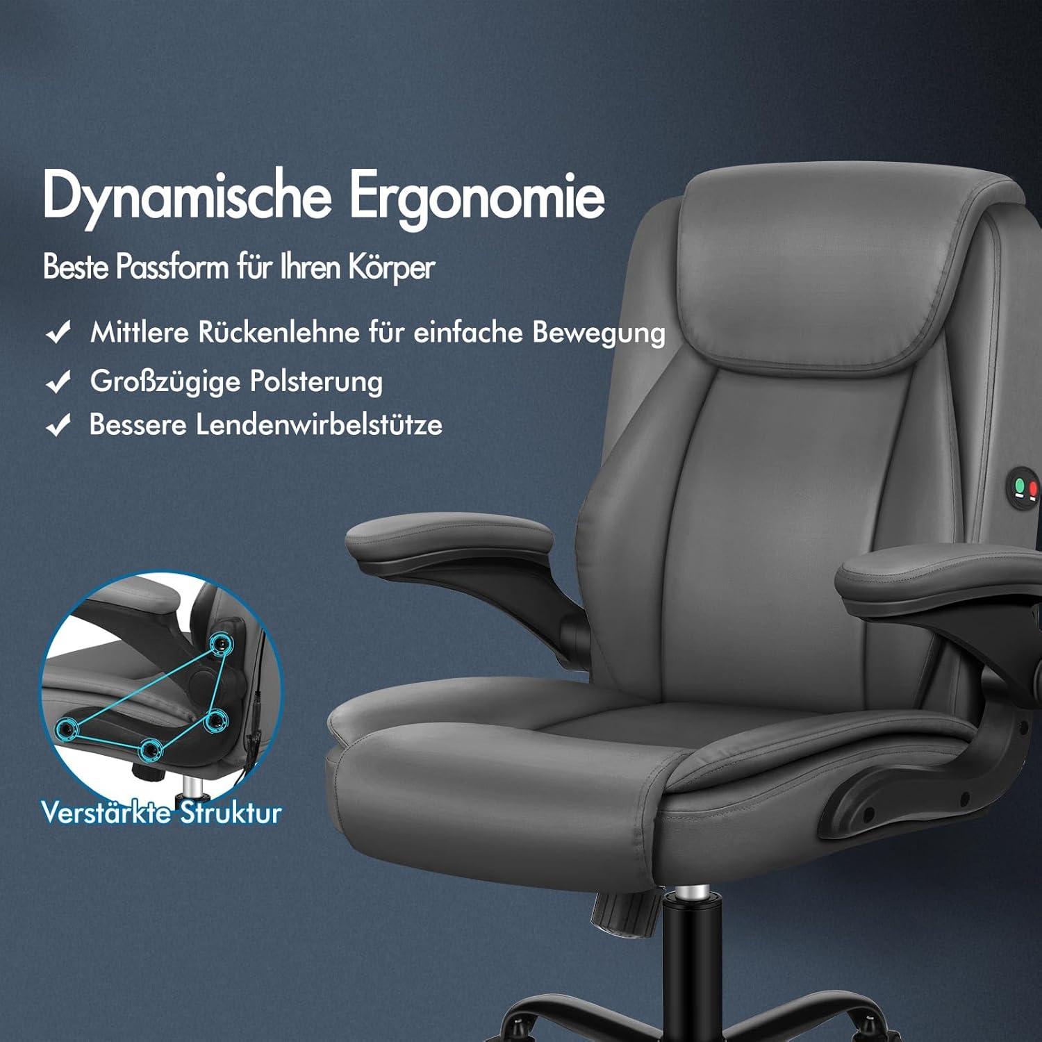 Ergonomischer Massage Bürostuhl Mid Back Armlehne PU Leder Gaming Stuhl 150kg