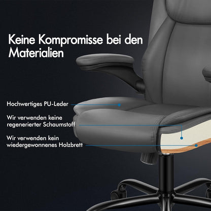 Ergonomischer Massage Bürostuhl mit klappbarer Armlehne und Gaslift