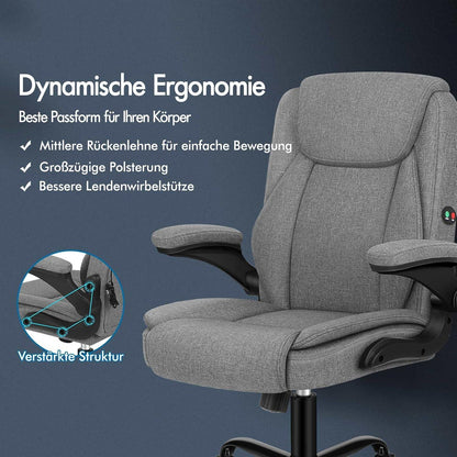 ALFORDSON Ergonomischer Massage Bürostuhl Armlehne Schwarz 150kg