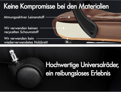 Ergonomischer Gaming Bürostuhl mit Massagefunktion in Braun
