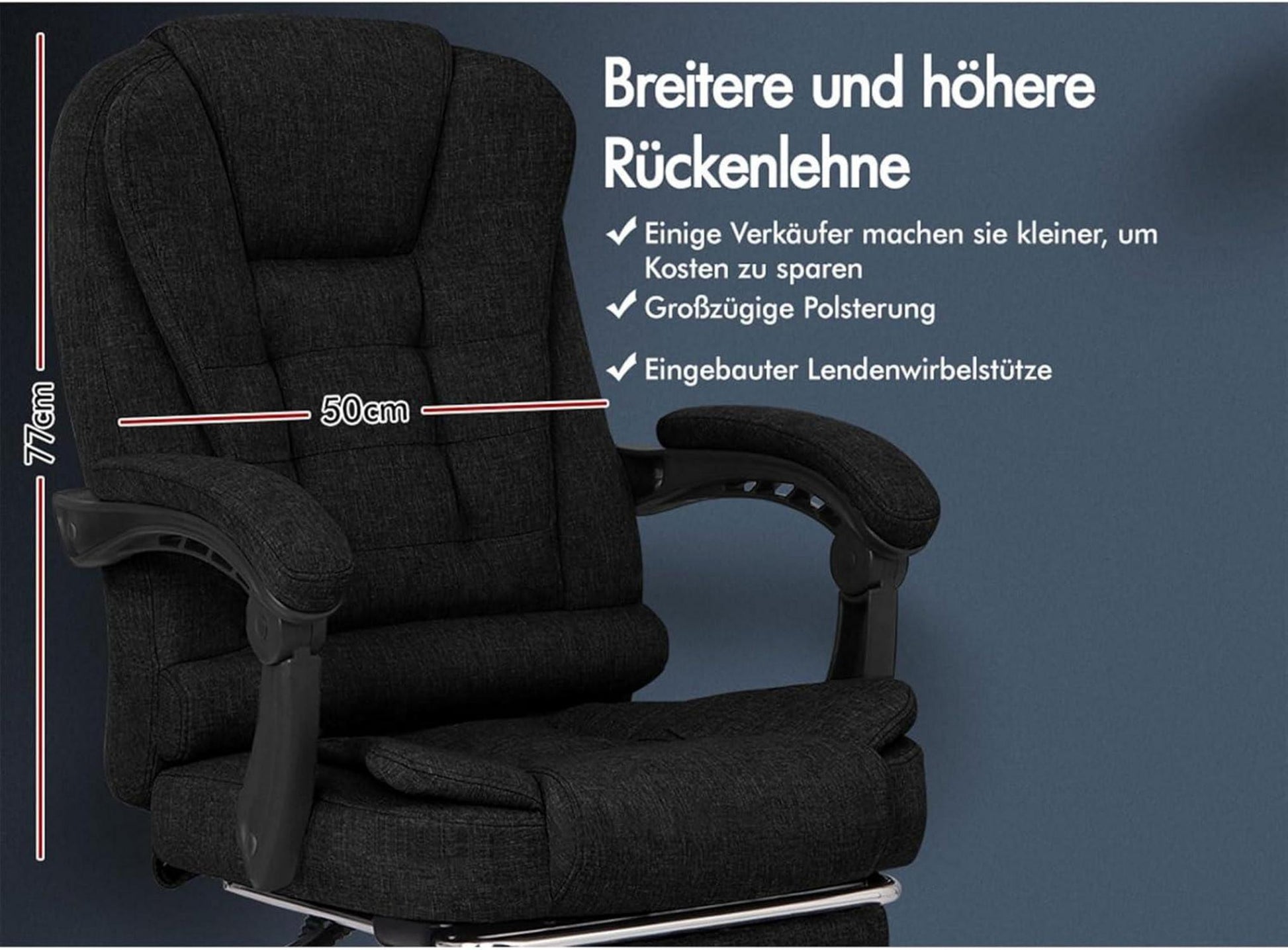 Bürostuhl Gaming Computer Schwarz Lordosenstütze Massagefunktion