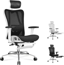 Ergonomischer Netz-Bürostuhl mit 3D-Armlehne und Fußstütze