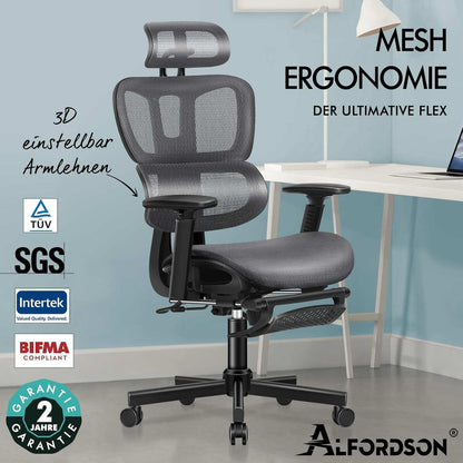 Ergonomischer Netz-Bürostuhl mit 3D-Armlehne und