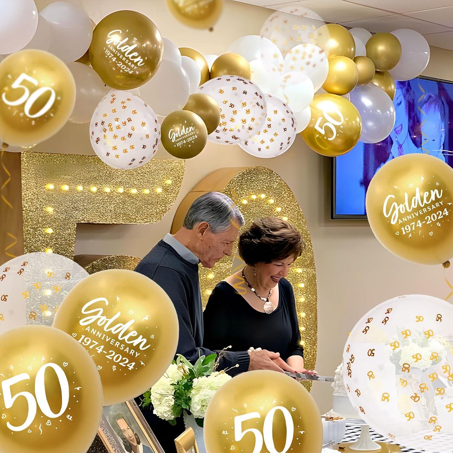 24 Goldene Hochzeit Luftballons Metallic 50. Geburtstag