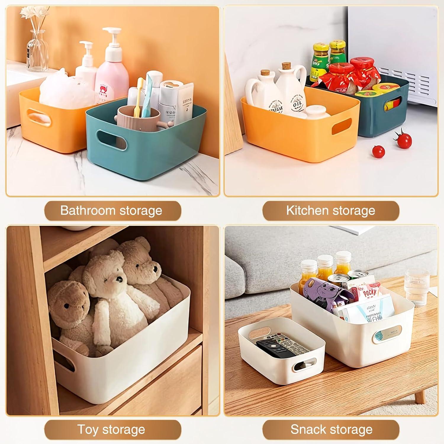 Aufbewahrungsbox Kunststoff 8er Set, 2 Größen, Griff - Mehrfarbig