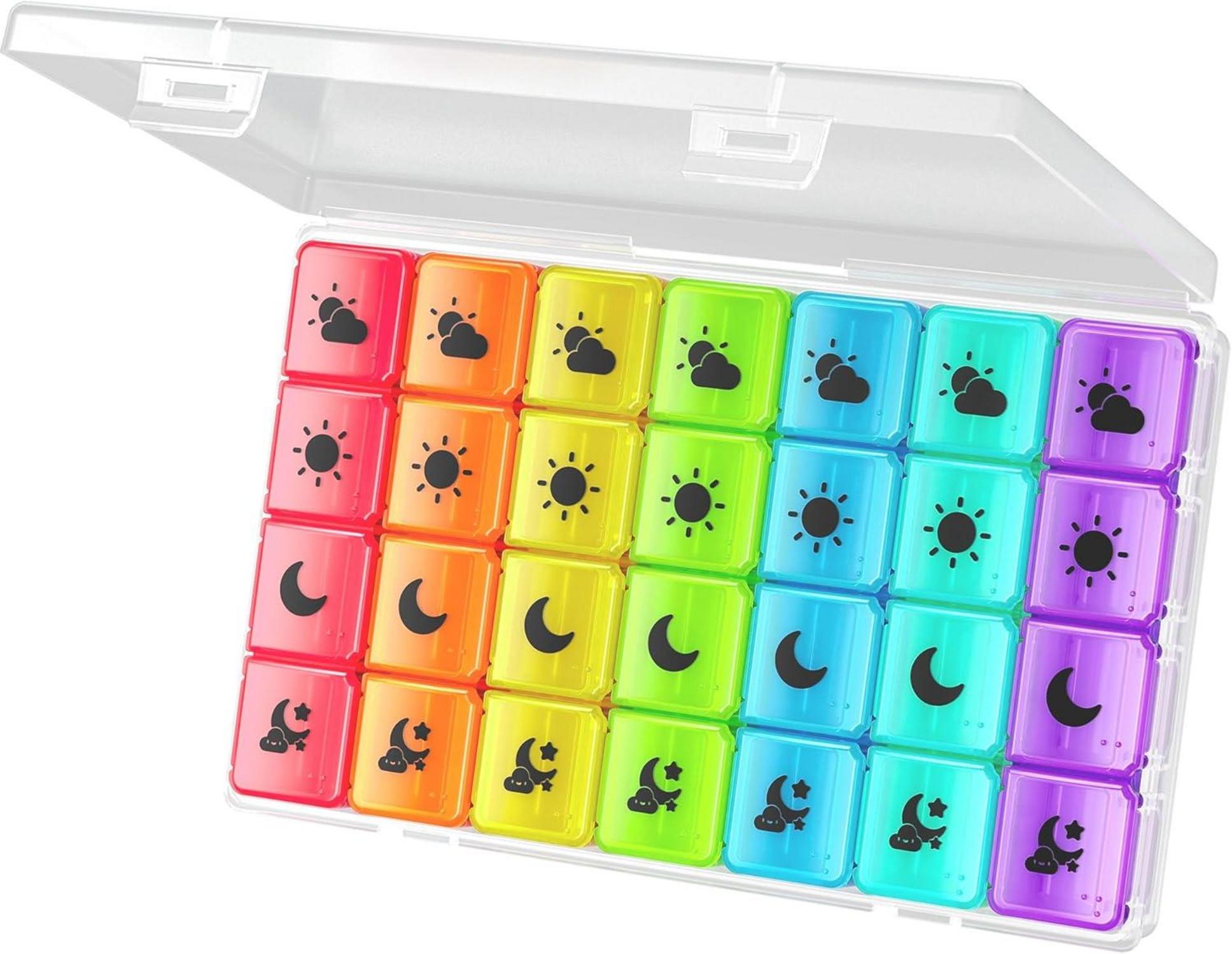 Tablettenbox 7 Tage Große Fächer BPA Frei Tragbare Pillendose