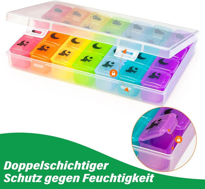 Tablettenbox 7 Tage Große Fächer BPA Frei Tragbare Pillendose