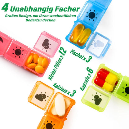 Yaklim Tablettenbox 7 Tage Große Fächer BPA Frei Tragbar Morgens Mittags Abends NachtsFür Senioren