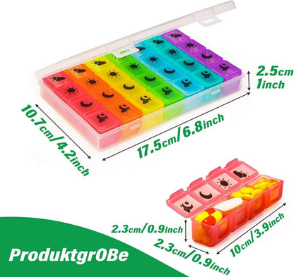 Tablettenbox 7 Tage Große Fächer BPA Frei Tragbare Pillendose