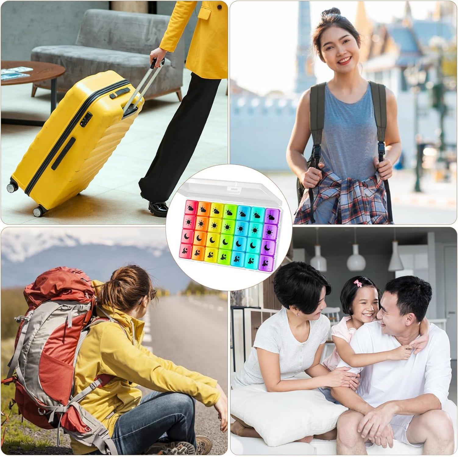 Tablettenbox 7 Tage Große Fächer BPA Frei Tragbare Pillendose