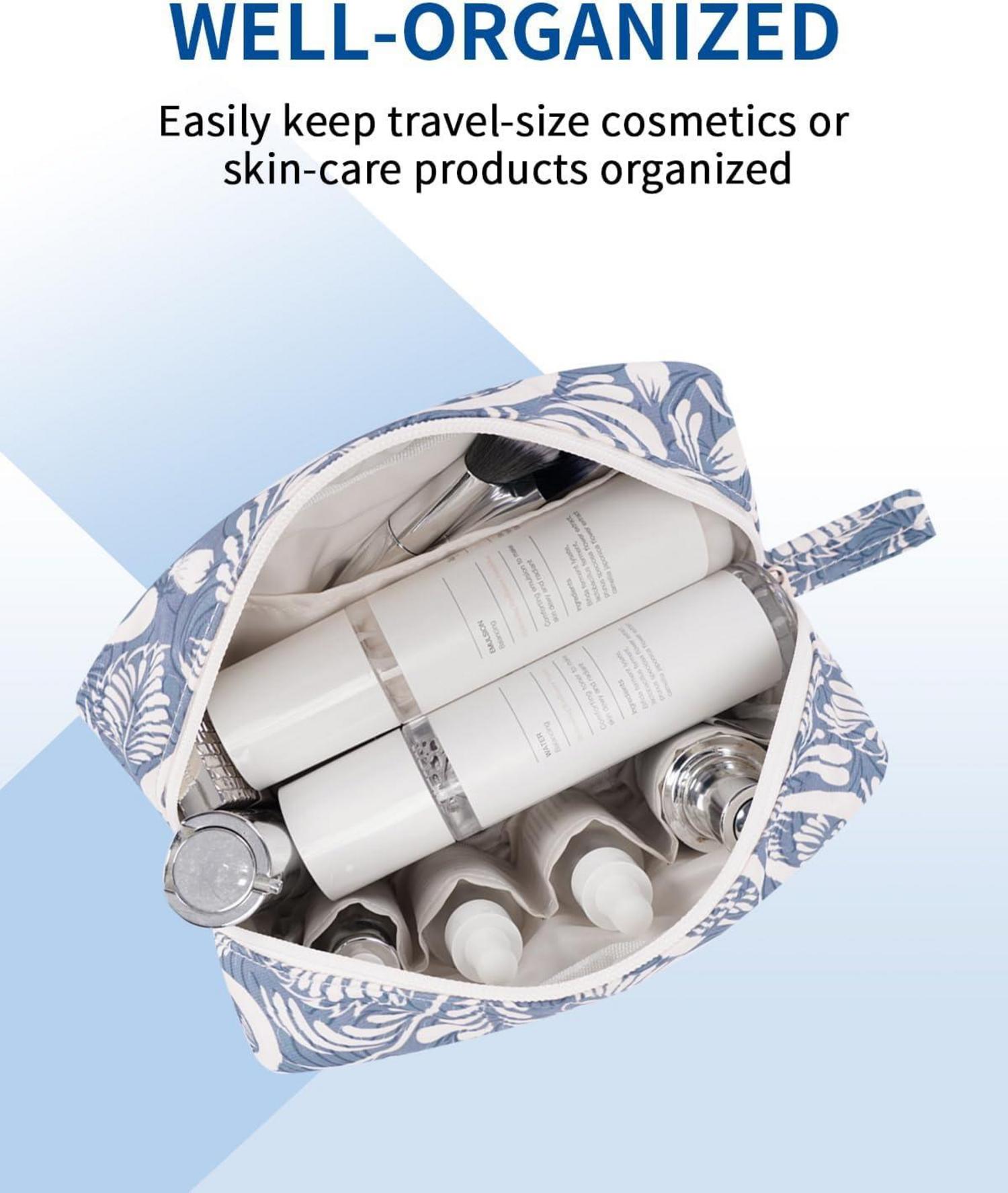 Kleine Kosmetiktasche für Unterwegs Multifunktional und Leicht Blaues