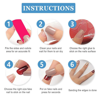 24 Stück Rosa Acryl Nägel Gelee Kurz Press on Nails