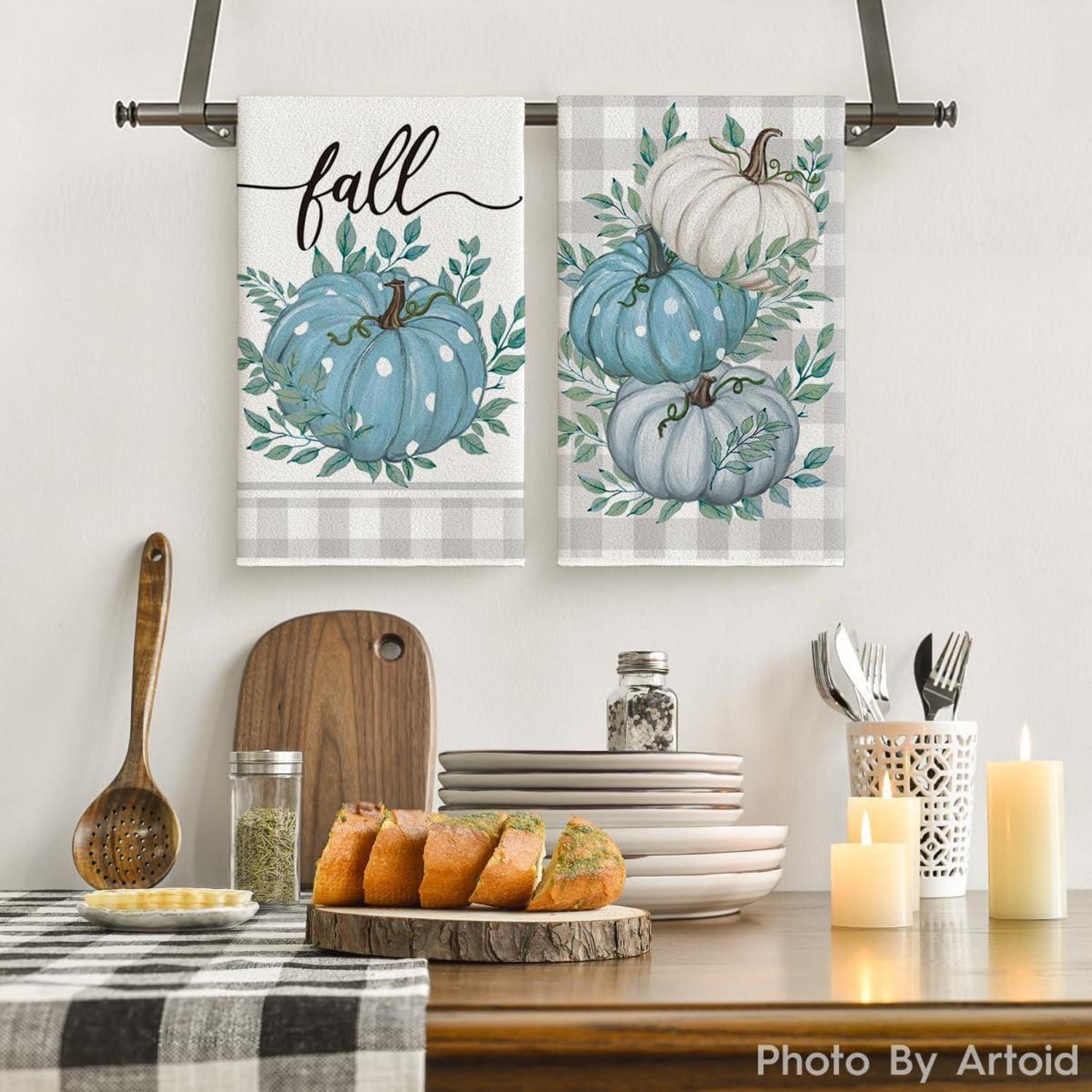 Artoid Mode Blaue Herbst Küchentücher Set 42x65 cm