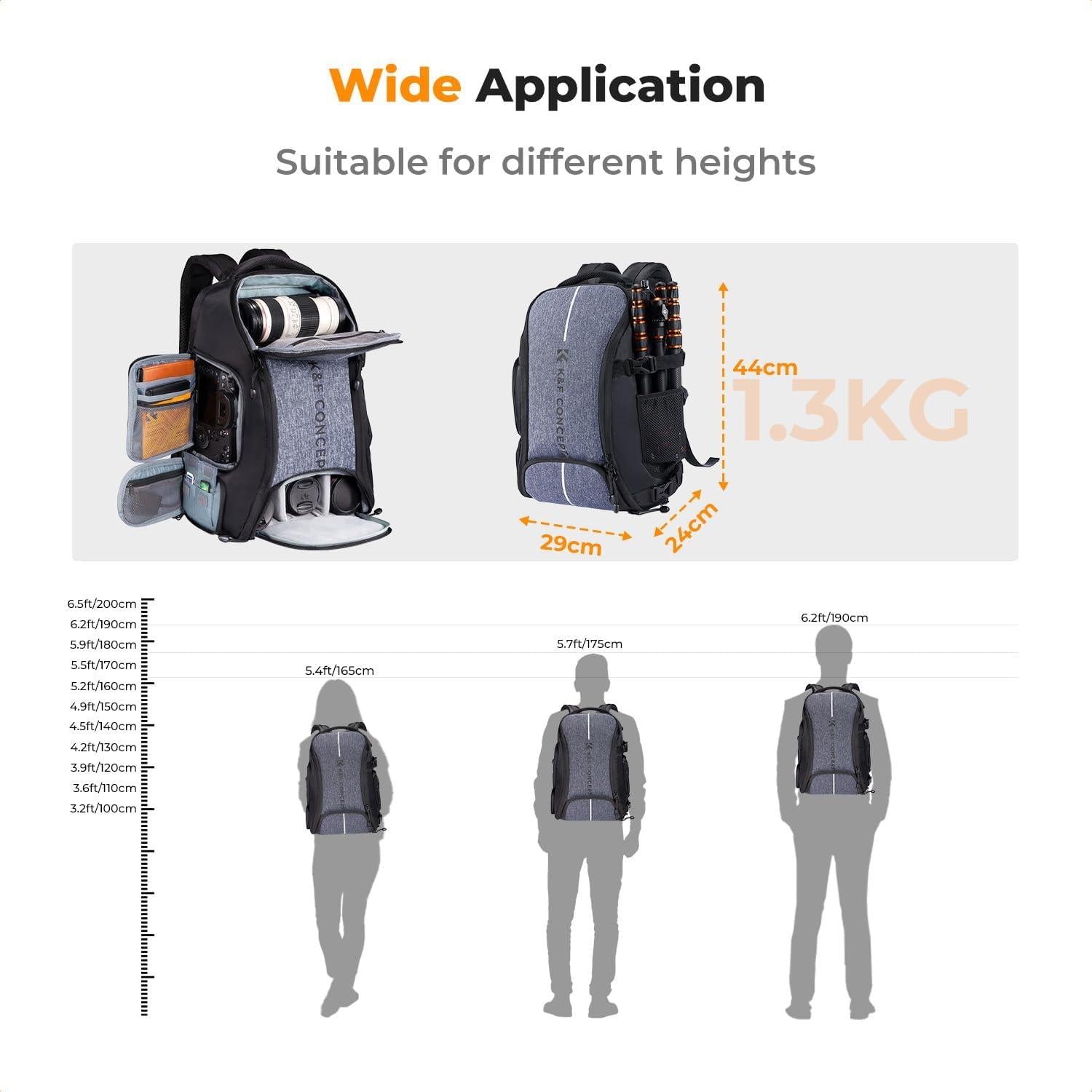 Wasserdichter Kamerarucksack für Canon Nikon Sony - Laptopfach, Stativhalterung