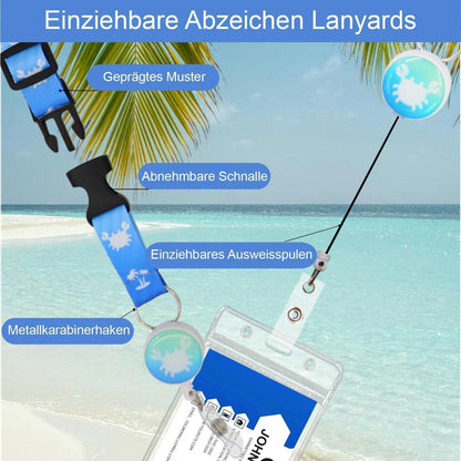 6x Kofferanhänger Set mit Lanyard & Ausweishalter für Kreuzfahrt