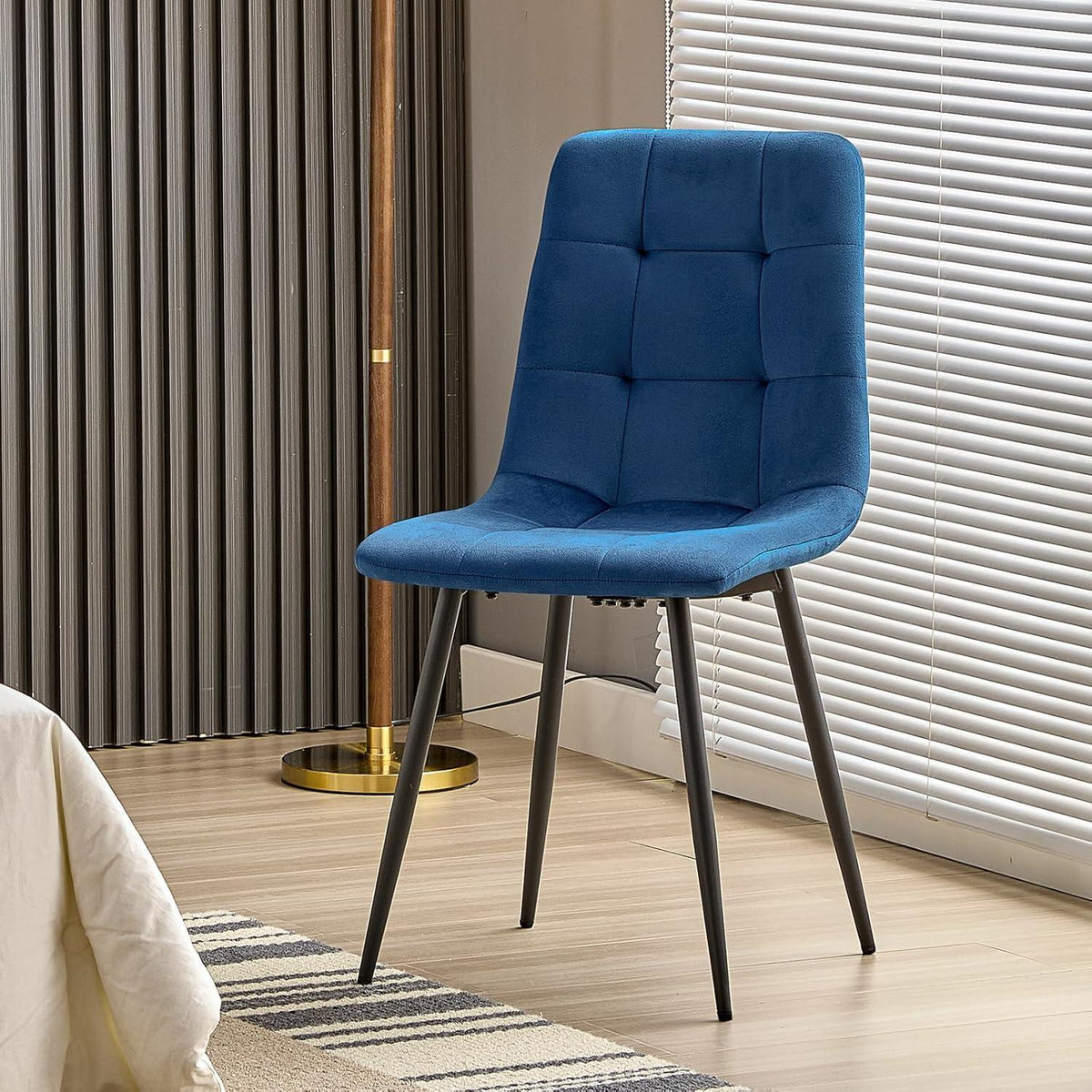 Esszimmerstühle 6er Set, Dunkelblau, Gepolstert & Ergonomisch