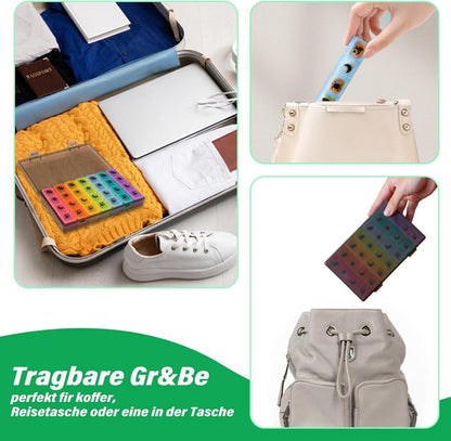 Tablettenbox 7 Tage 4 Fächer BPA Frei Tragbare Pillendose Große Fächer
