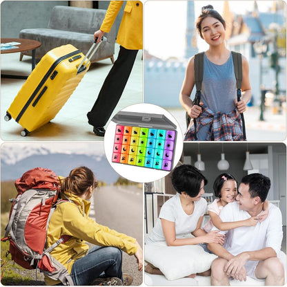 Yaklim Tablettenbox 7 Tage Große Fächer BPA Frei Schwarz