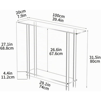 Acryl Konsolentisch Transparent 100cm – Moderner Flurtisch