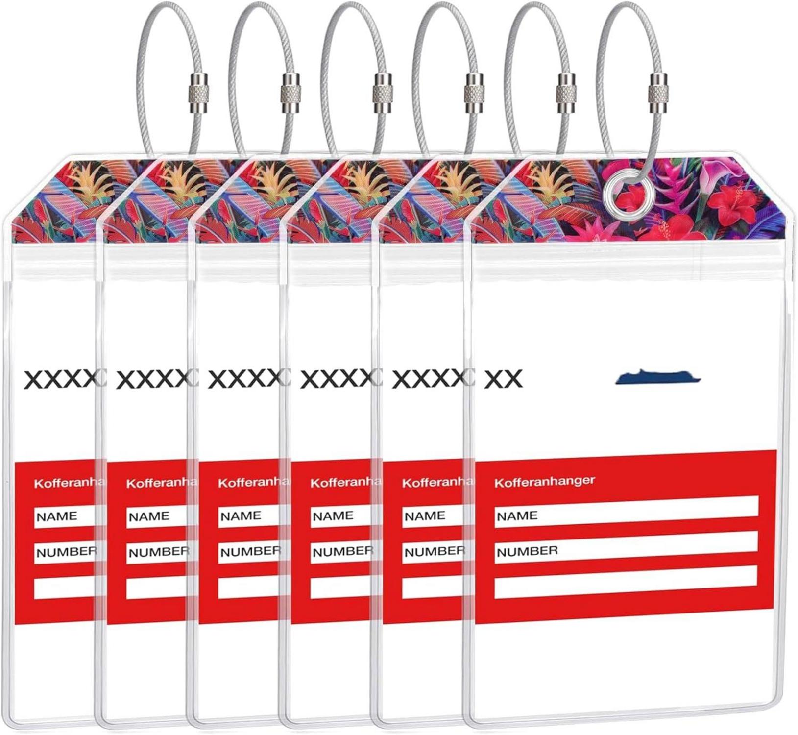 Kreuzfahrt Kofferanhänger Transparentes Blumenmuster 6er Set