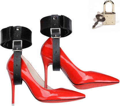 Bondage High Heels Fesseln Leder Fußfesseln mit Absatz