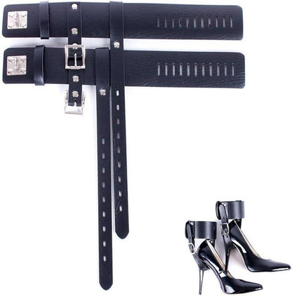 SM Bondage High Heels Fußfesseln Leder - Absatz Riemen mit Schlössern