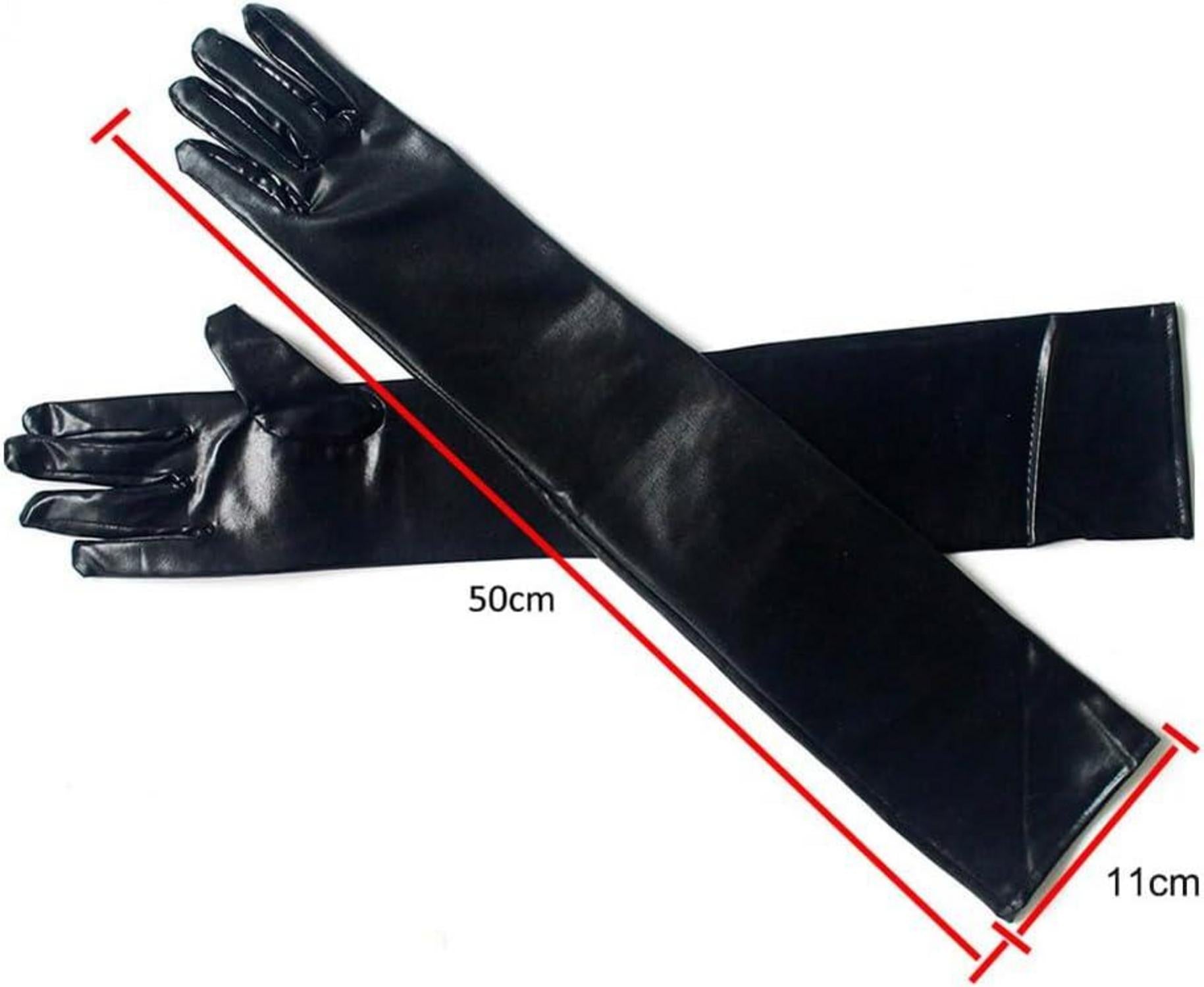 Damen Lange Lack Handschuhe Wetlook Armstulpen Clubwear Fetisch Wear