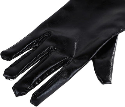 Damen Lange Lack Handschuhe Wetlook Armstulpen Strümpfe Clubwear Fetisch Wear