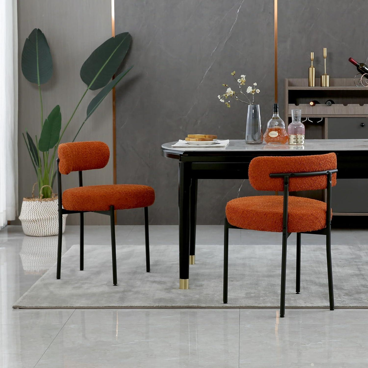Esszimmerstühle 4er Set, Modern Retro, Orange