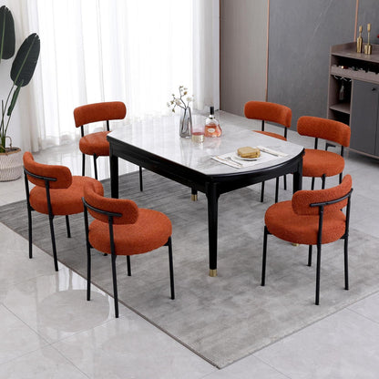 Esszimmerstühle 6er Set, Modern Retro, Orange