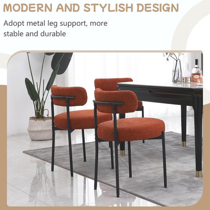 Esszimmerstühle 6er Set, Modern Retro, Orange