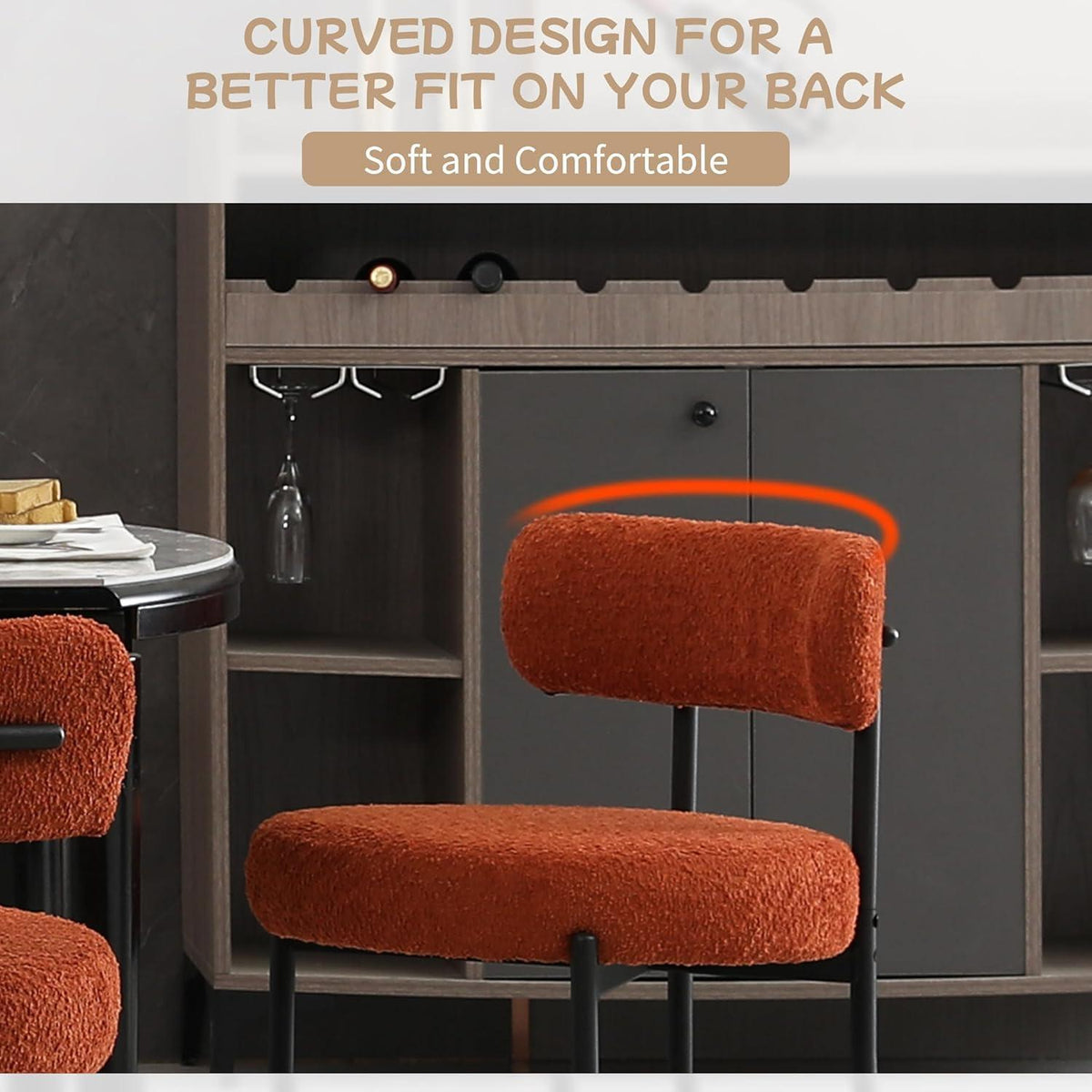 Esszimmerstühle 6er Set, Modern Retro, Orange