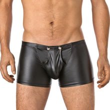 Erotische Wetlook Boxershorts Leder Optik Reizwäsche Schwarz XL