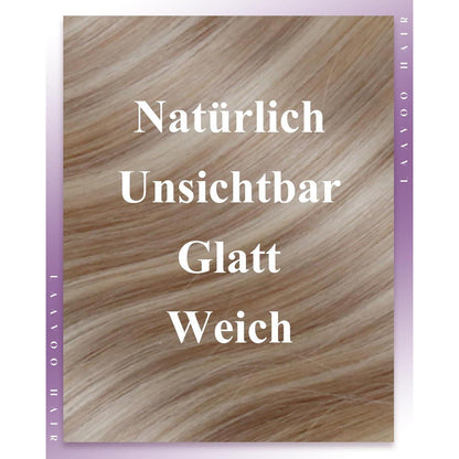 Blond Highlight Echthaar Tressen – Micro Bead Haarverlängerung #18/613