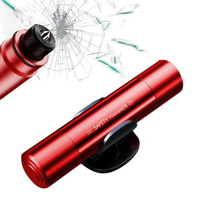 Notfallhammer Auto mit Gurtschneider – Sicherheitswerkzeug Rot