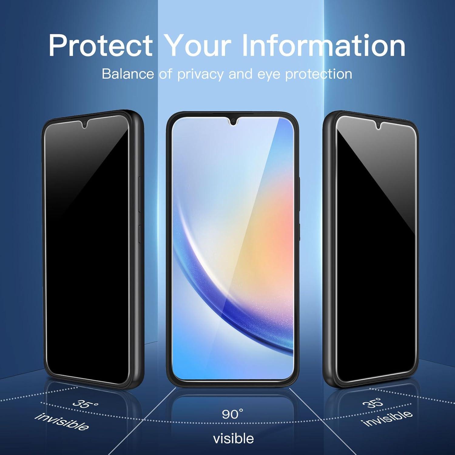Sichtschutz Panzerglas für Samsung Galaxy A34 5G, 3er Pack