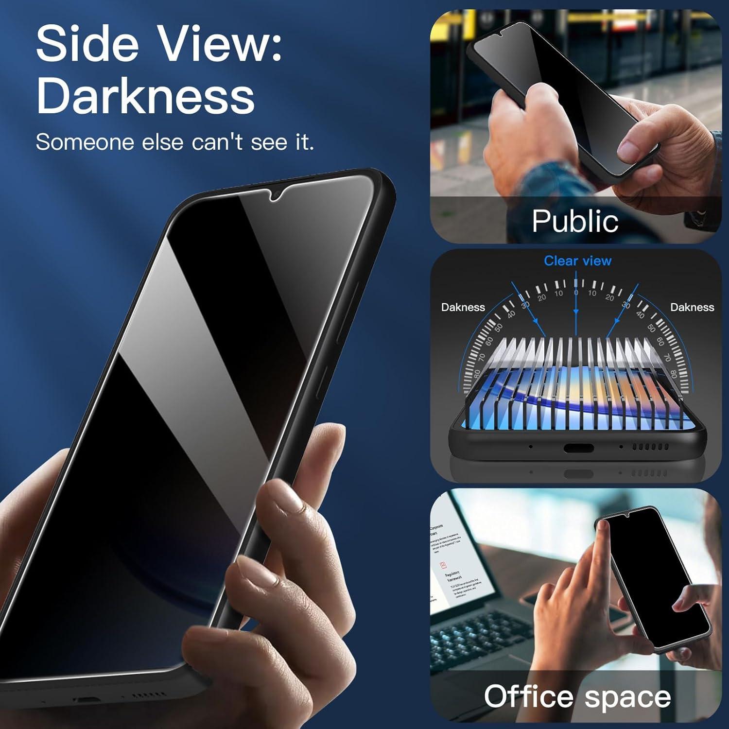 3er Set Sichtschutz Panzerglas Samsung Galaxy A34 5G 9H Härte