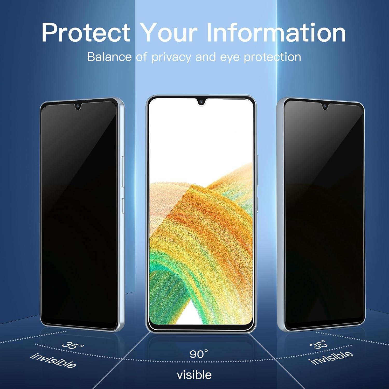 3er Set Sichtschutz Panzerglas Samsung Galaxy A33 5G 9H Härte