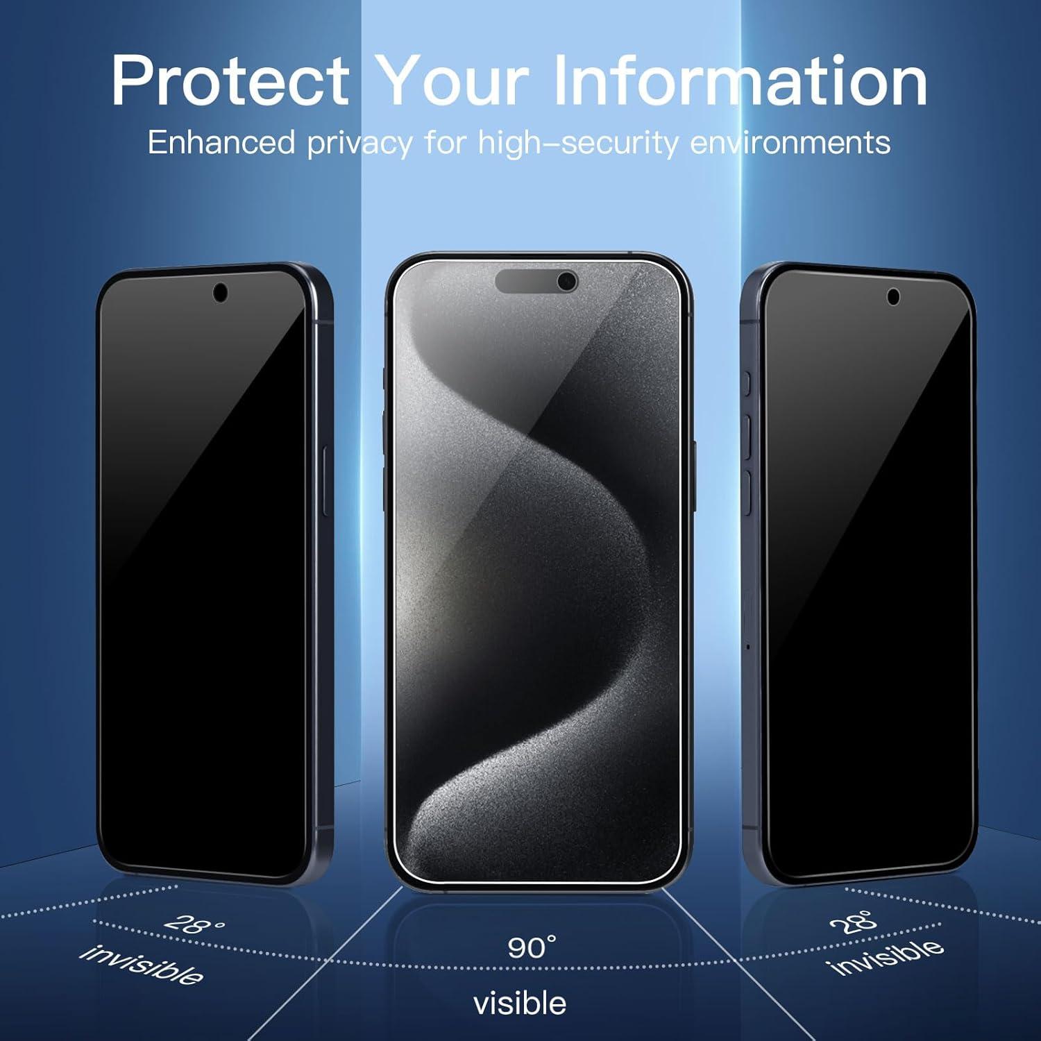 NEW'C Panzer Schutz Glas für iPhone 15 Pro 6,1 Zoll - 3 Stück