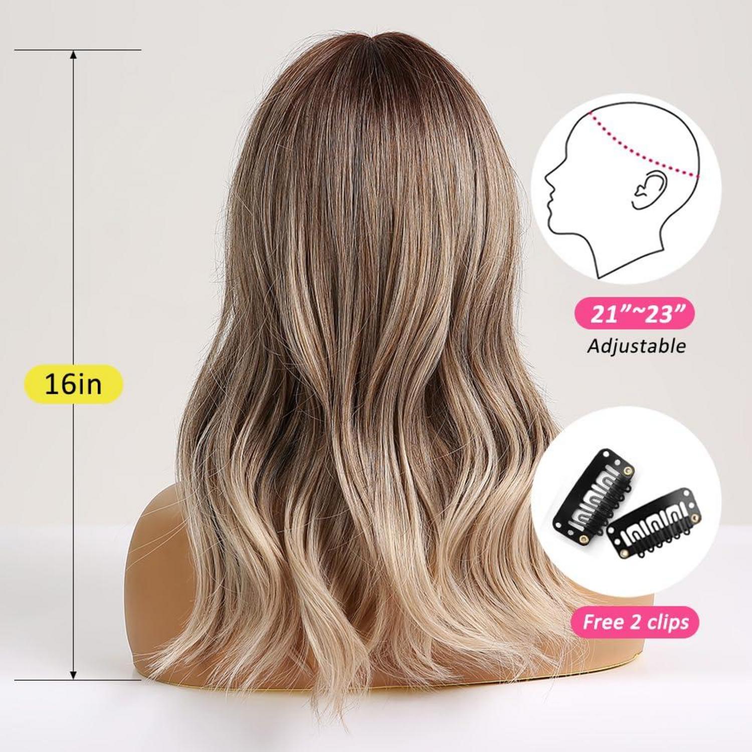 Synthetische Ombre Braun Aschblond Haar Perücke für Frauen