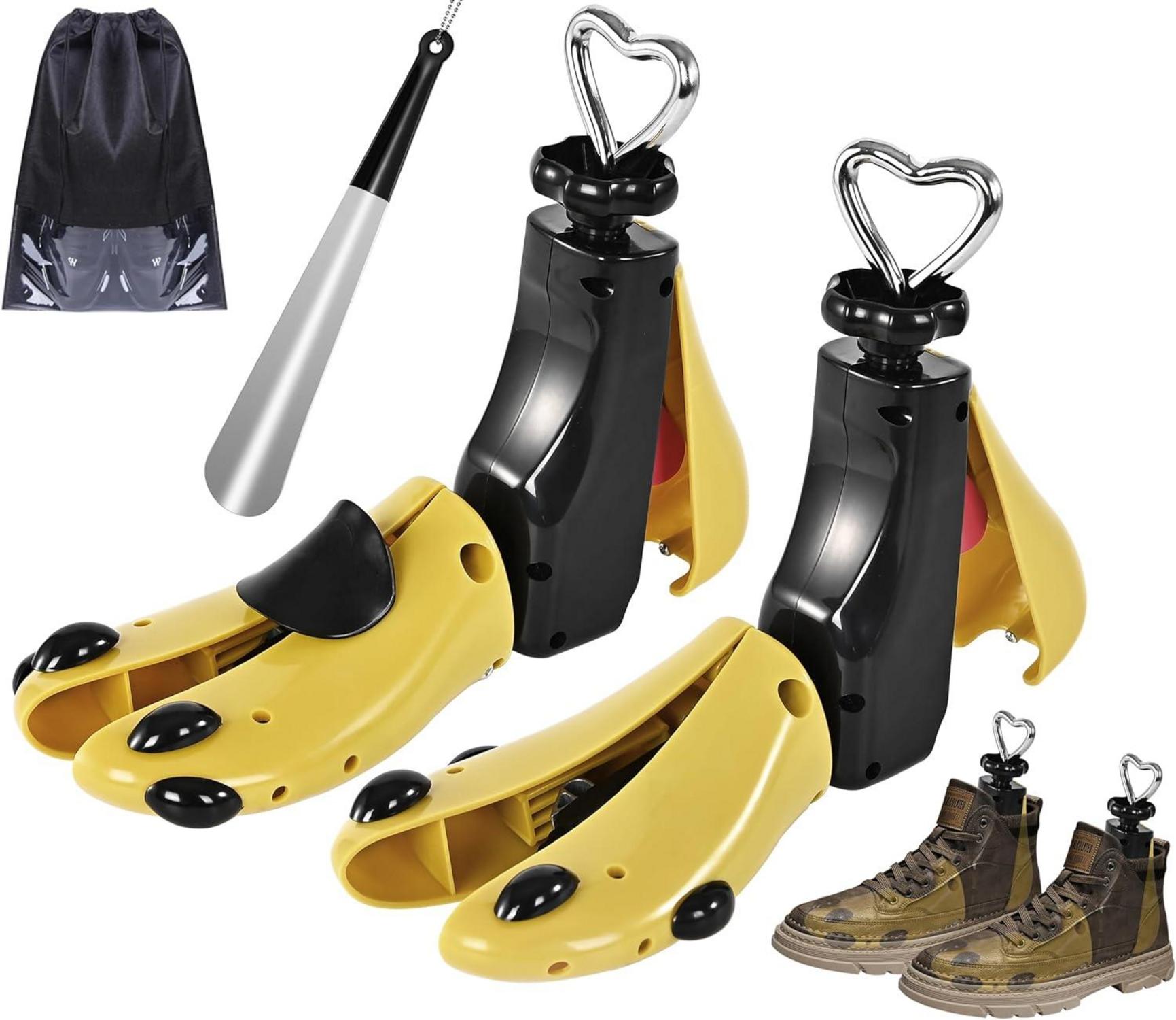 Verstellbare Schuhspanner für breite Füße, 2er Pack (43-47) - Rot Gelb