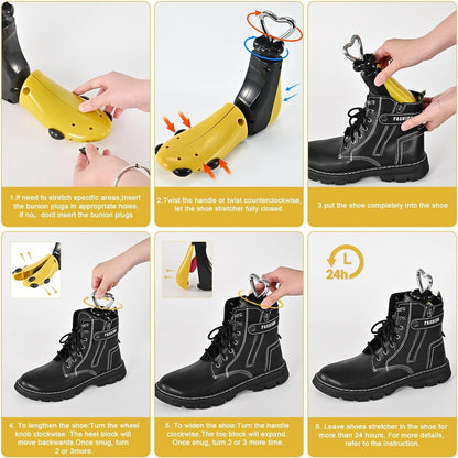 Verstellbare Schuhspanner für breite Füße, 2er Pack (43-47) - Rot Gelb